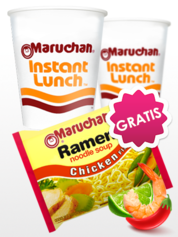 2+1 Ramen Maruchan Cup Gambas, Limón y Chili (GRATIS! Ramen Bolsa)